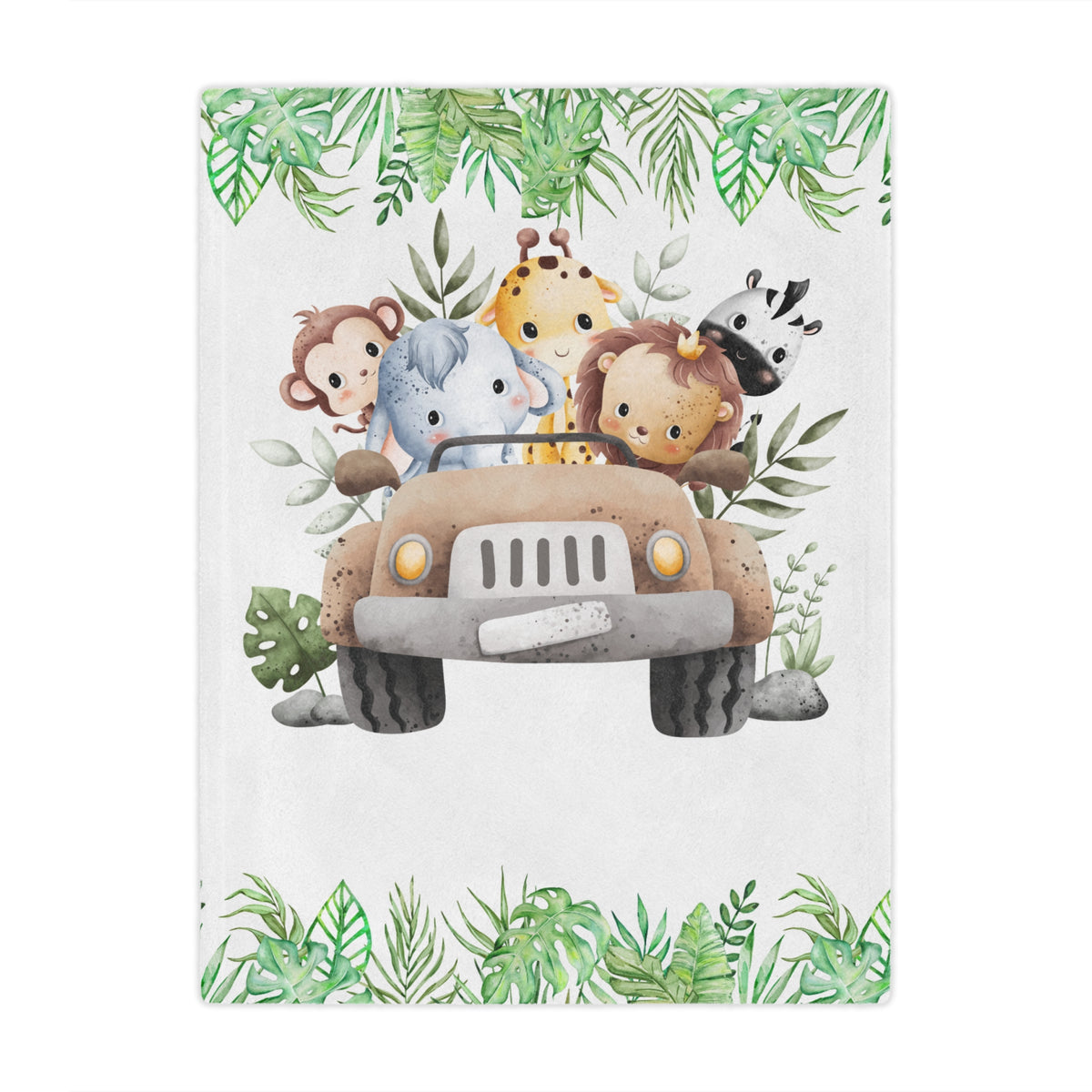 Custom Baby Safari Animals Blanket, New Baby Gift, Baby Shower Gift, Gift For Boy, Safari Nursery Blanket, Toddler Blanket