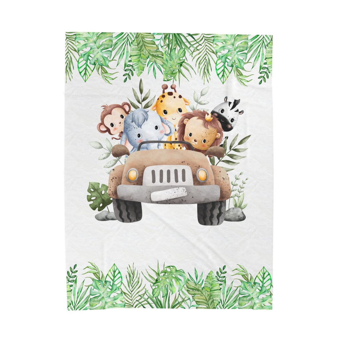 Custom Baby Safari Animals Blanket, New Baby Gift, Baby Shower Gift, Gift For Boy, Safari Nursery Blanket, Toddler Blanket