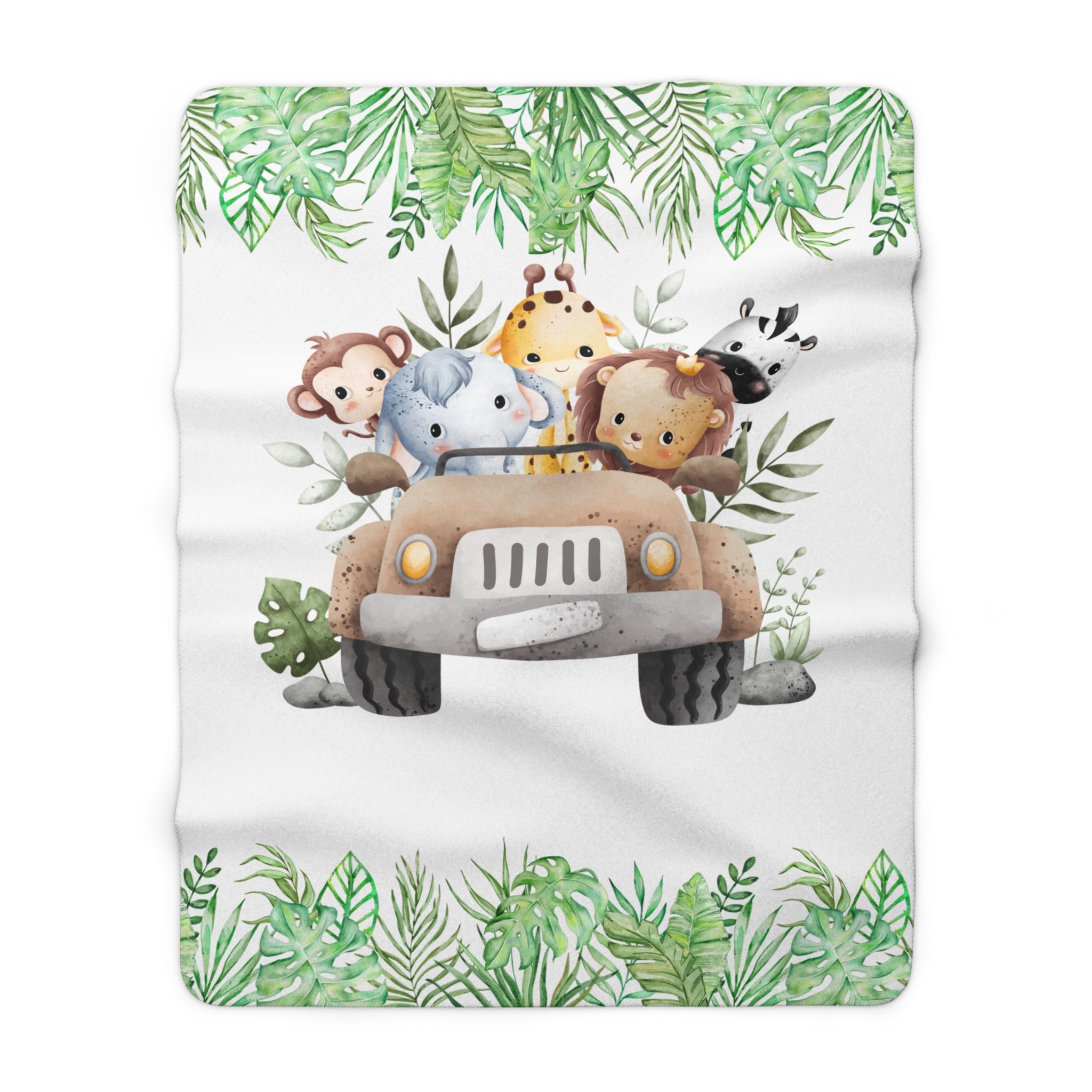 Custom Baby Safari Animals Blanket, New Baby Gift, Baby Shower Gift, Gift For Boy, Safari Nursery Blanket, Toddler Blanket