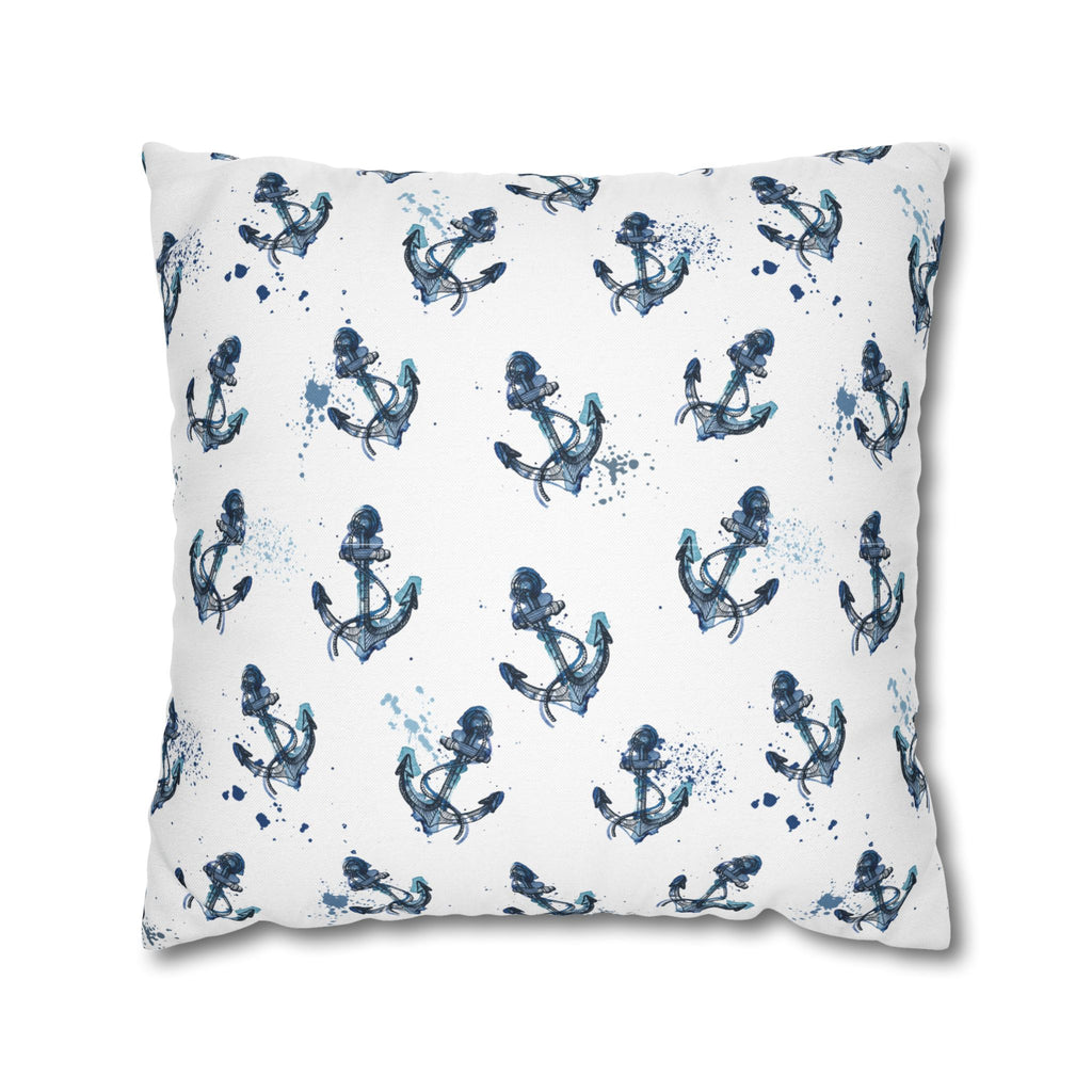 Nautical Anchors Double Sided Square Pillow Beach House Decor, Nautical Home Decor, Boat Themed Pillow, Ocean Lover Gift