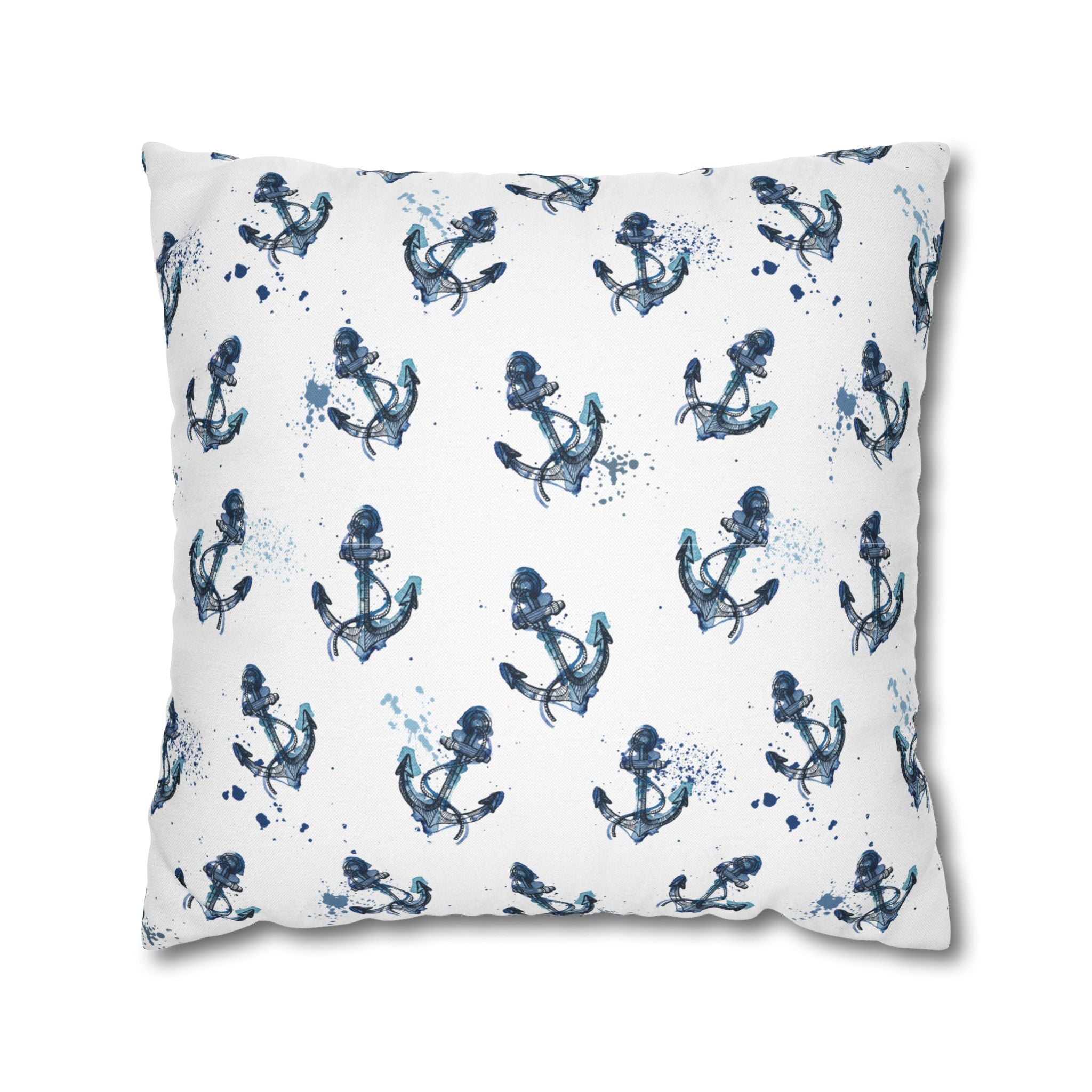 Nautical Anchors Double Sided Square Pillow Beach House Decor, Nautical Home Decor, Boat Themed Pillow, Ocean Lover Gift