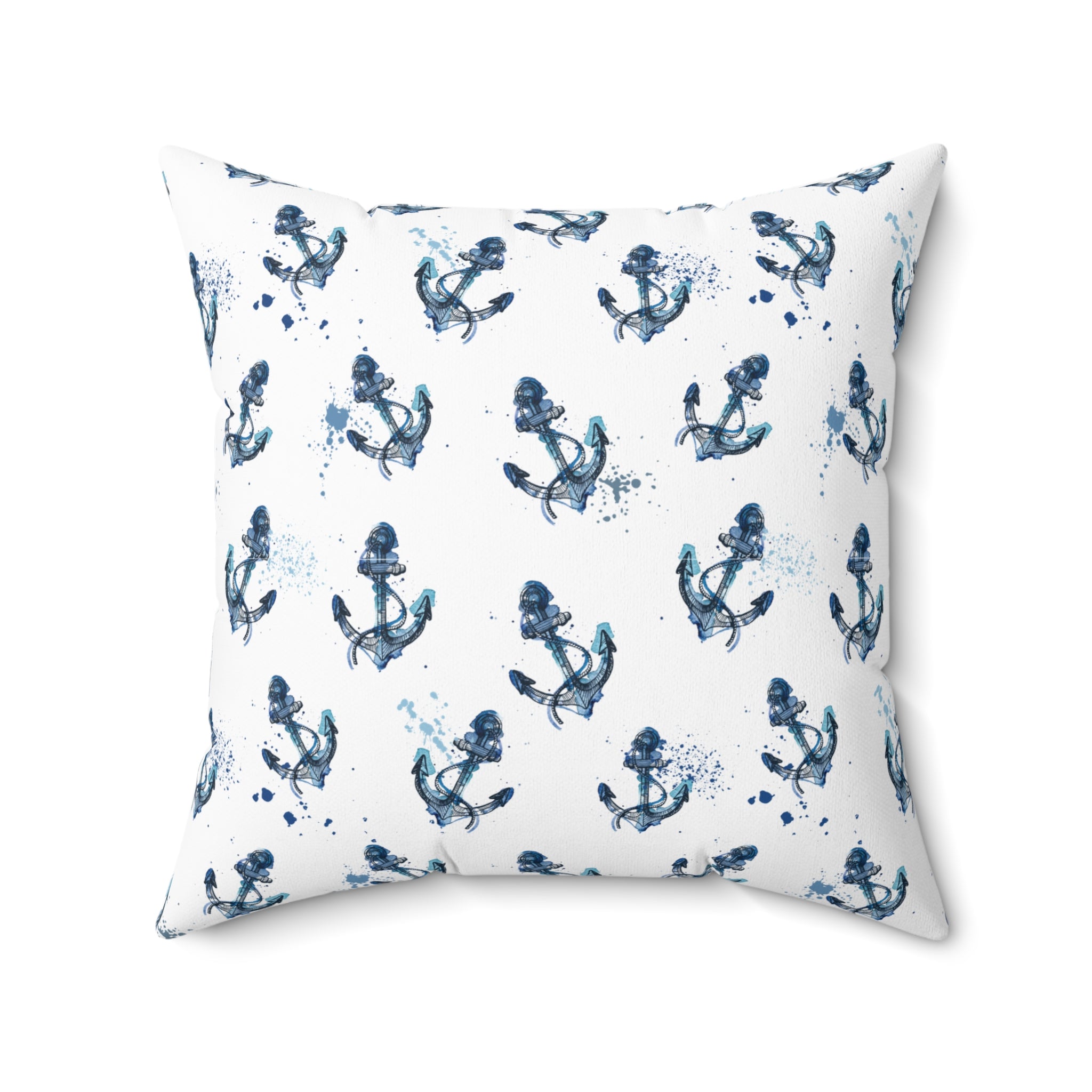 Nautical Anchors Double Sided Square Pillow Beach House Decor, Nautical Home Decor, Boat Themed Pillow, Ocean Lover Gift
