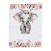 Custom Baby Girl Elephant Blanket, New Baby Gift, Baby Shower Gift, Gift For Girl, Safari Nursery Blanket, Toddler Blanket, Elephant Nursery