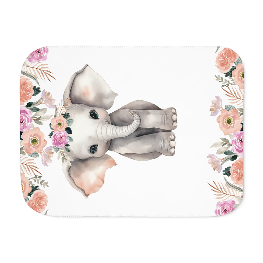 Custom Baby Girl Elephant Blanket, New Baby Gift, Baby Shower Gift, Gift For Girl, Safari Nursery Blanket, Toddler Blanket, Elephant Nursery