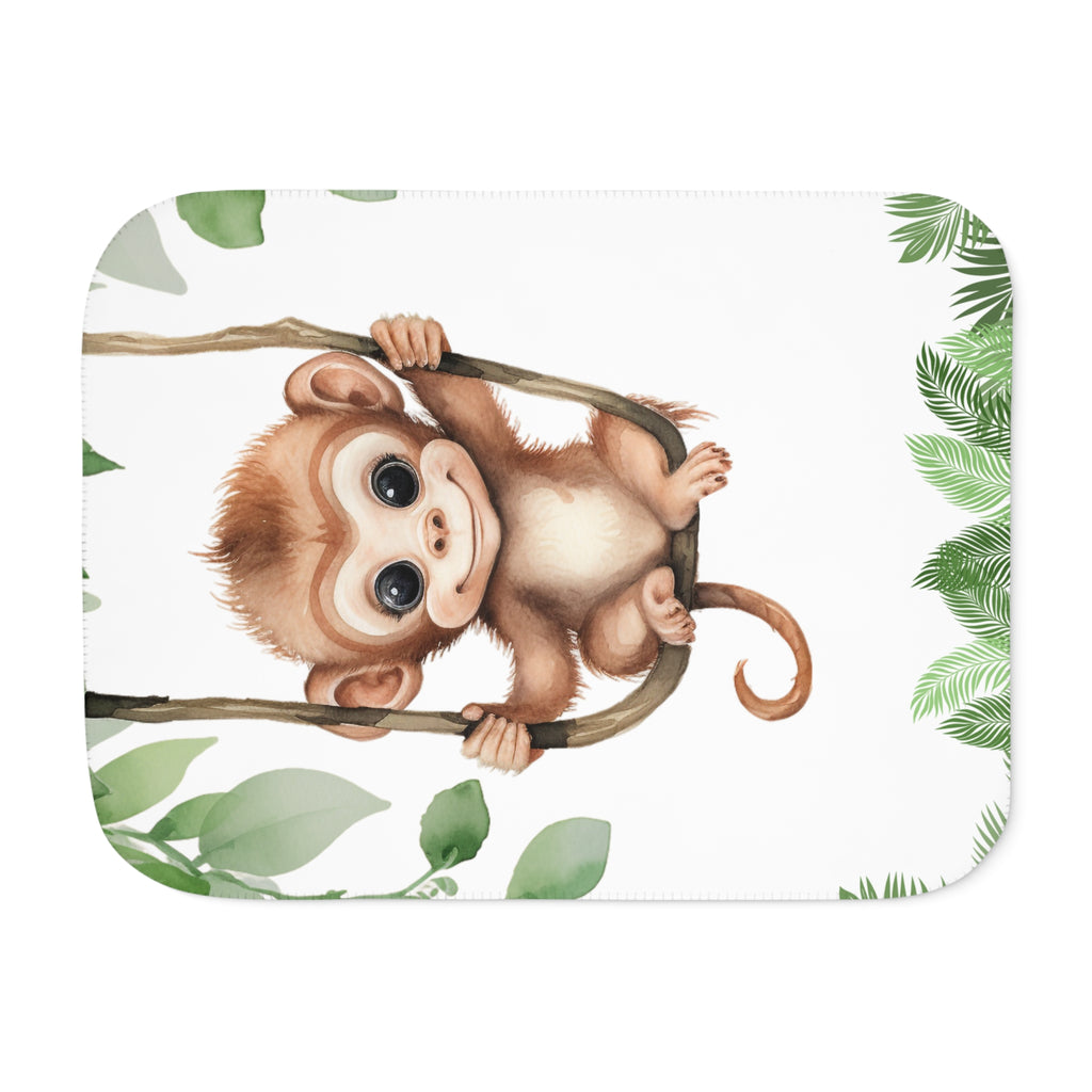 Custom Baby Monkey Blanket, New Baby Gift, Baby Shower Gift, Gift For Boy, Safari Nursery Blanket, Toddler Blanket