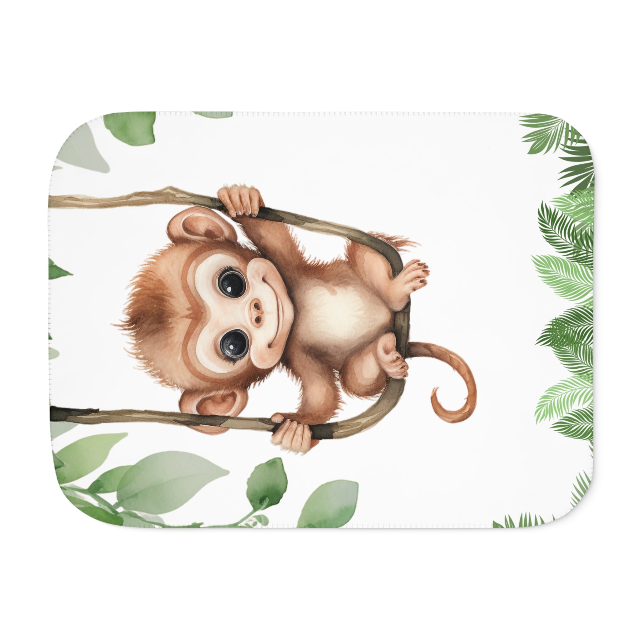 Custom Baby Monkey Blanket, New Baby Gift, Baby Shower Gift, Gift For Boy, Safari Nursery Blanket, Toddler Blanket