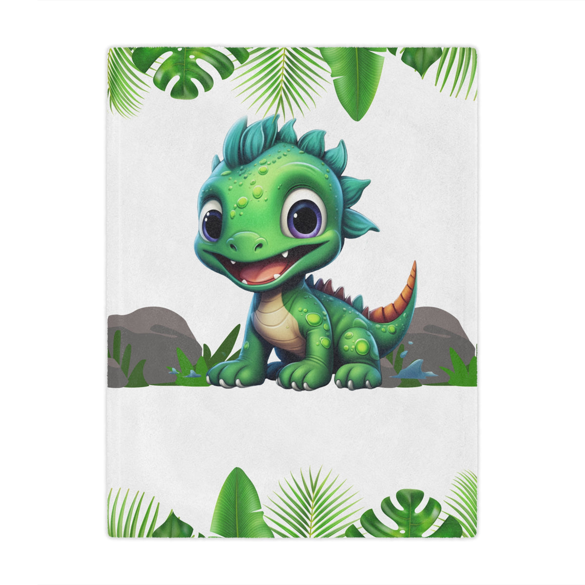 Custom Baby Dinosaur Blanket, New Baby Gift, Baby Shower Gift, Gift For Boy, Personalized Dino Nursery Blanket, Toddler Blanket