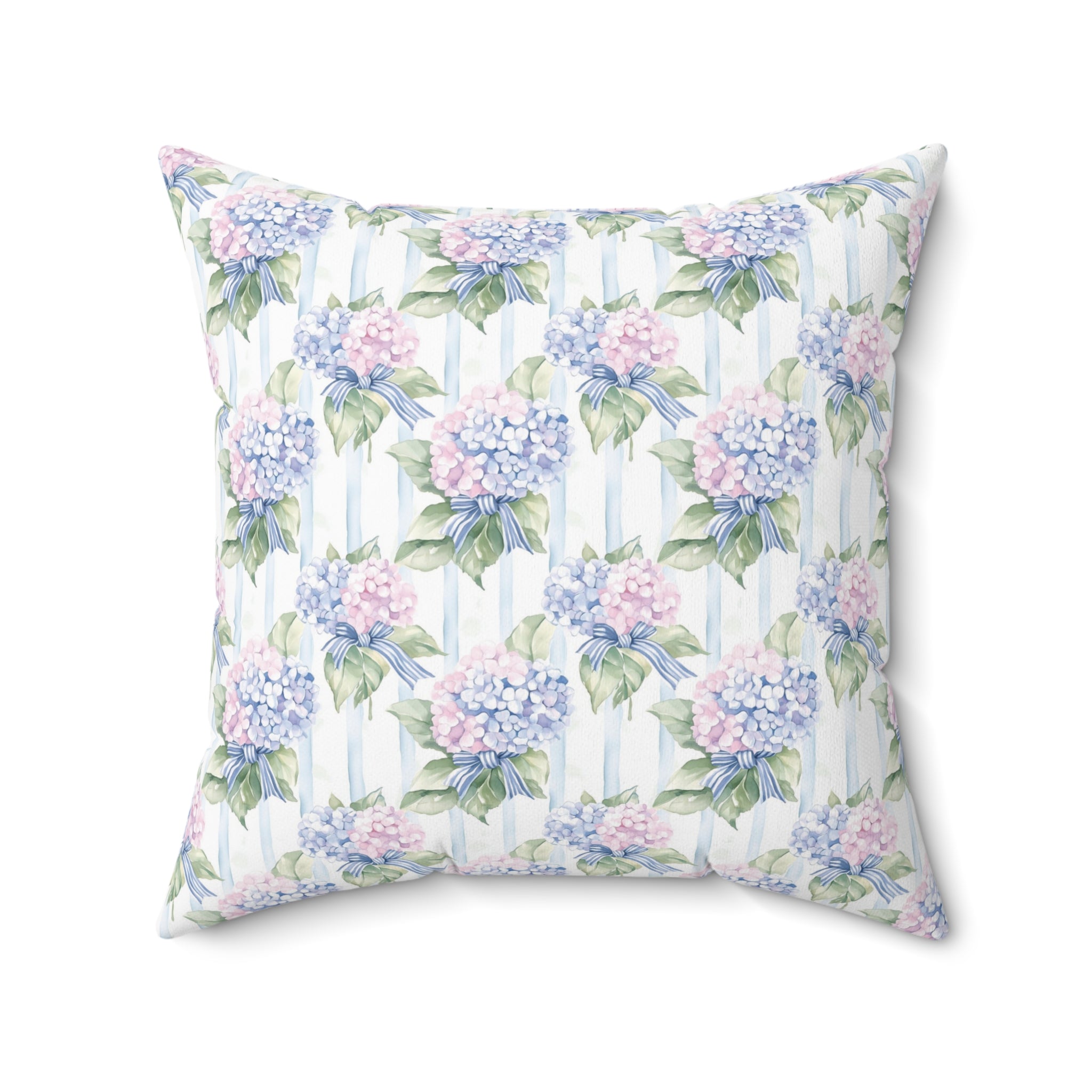 Hydrangea Floral Double Sided Square Pillow or Pillow Cover , Grandmillennial Throw Pillow, Bedroom Living Room Decor, Baby Girl Nursery
