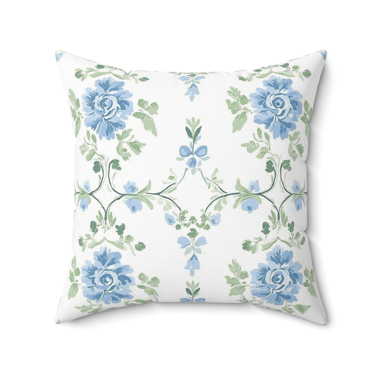 Blue Floral Double Sided Square Pillow or Pillow Cover , Grandmillennial Throw Pillow, Bedroom Living Room Decor, Shabby Chic Decor
