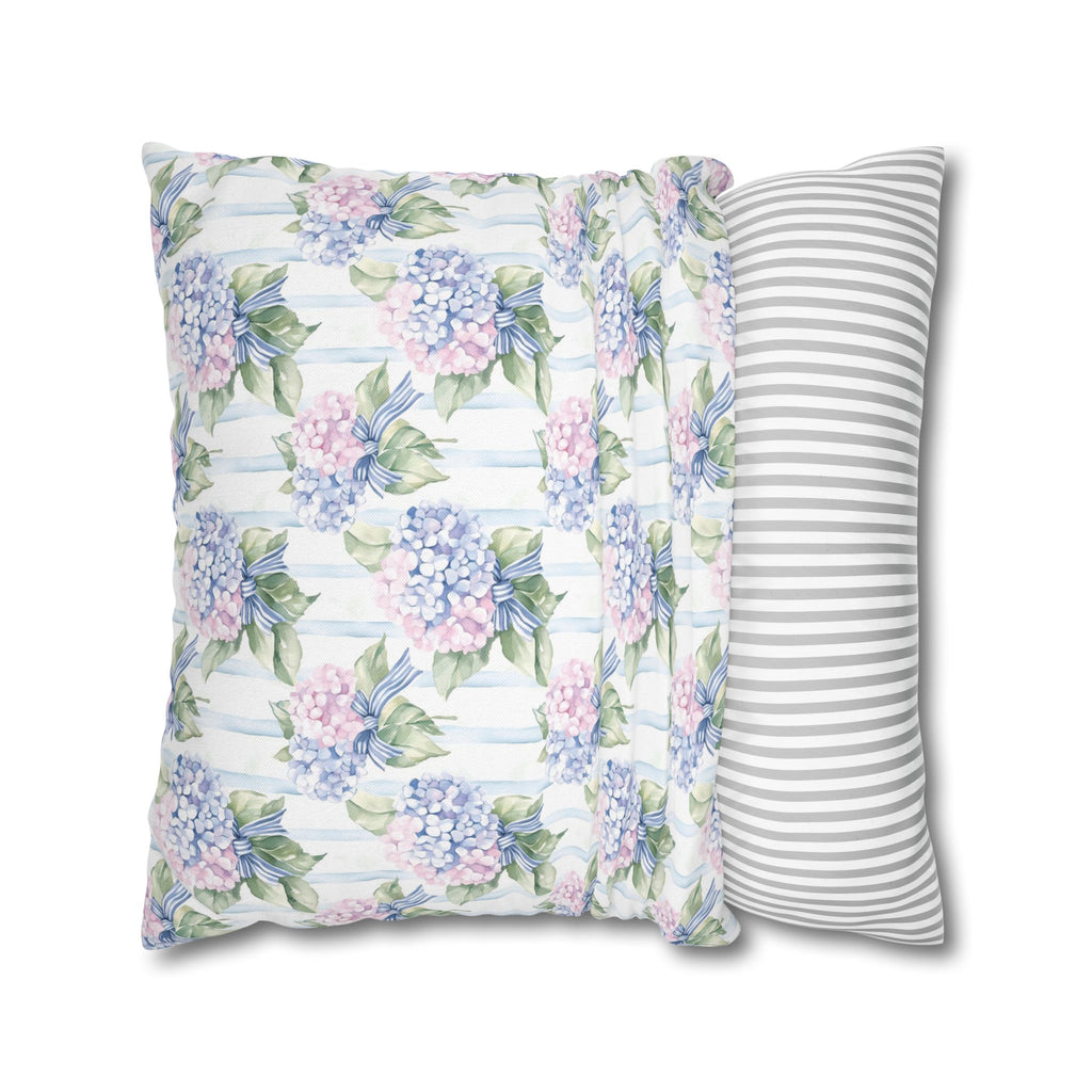 Hydrangea Floral Double Sided Square Pillow or Pillow Cover , Grandmillennial Throw Pillow, Bedroom Living Room Decor, Baby Girl Nursery