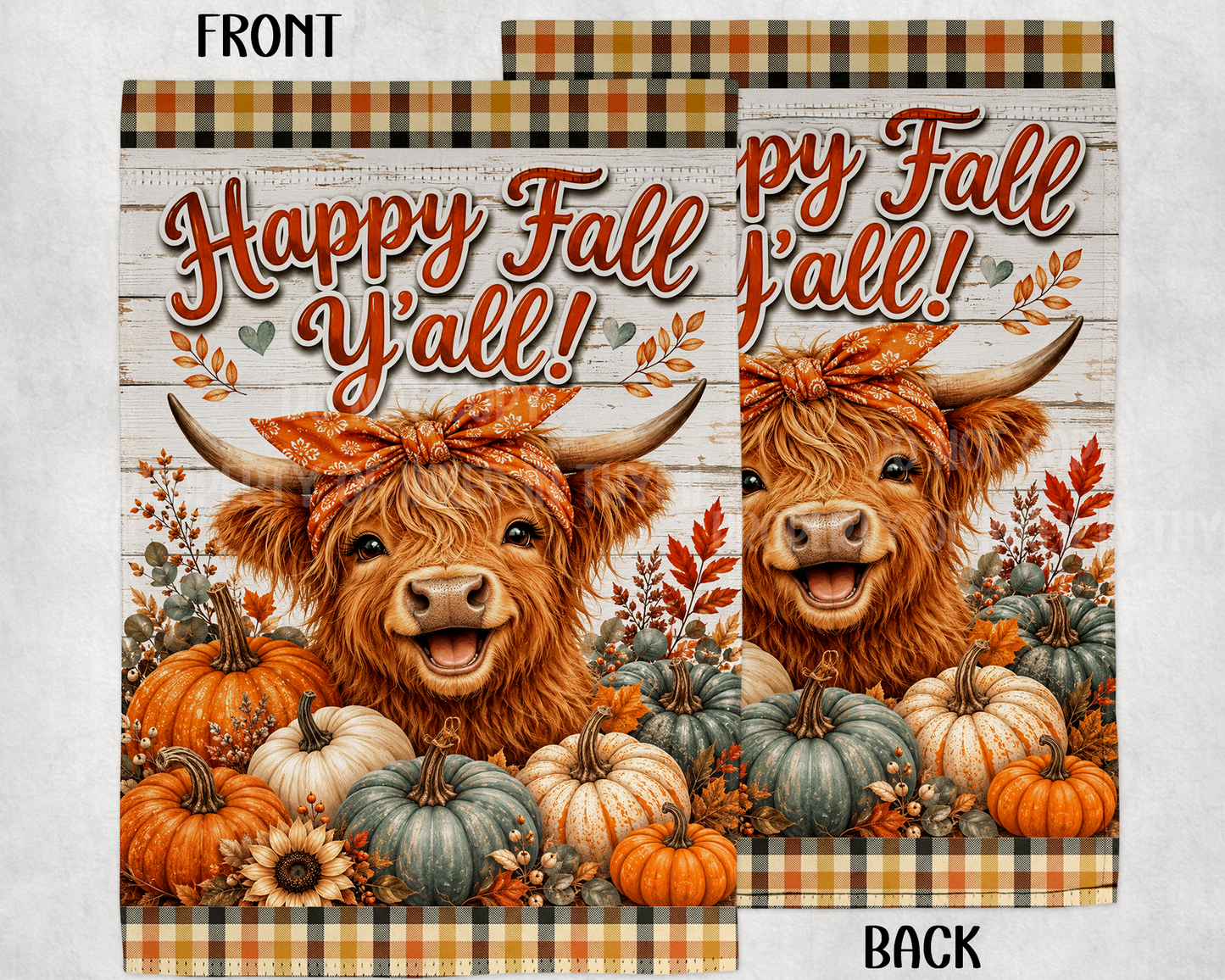 Happy Fall Y'All Garden Flag, 12x18 Double Sided Flag: Front Yard Decor