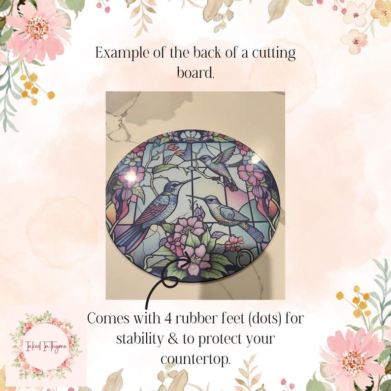 Faux Stained Glass Peacock Round Tempered Glass Cutting Board, Charcuterie Board, Serving Tray, Hostess Housewarming, Challah Board