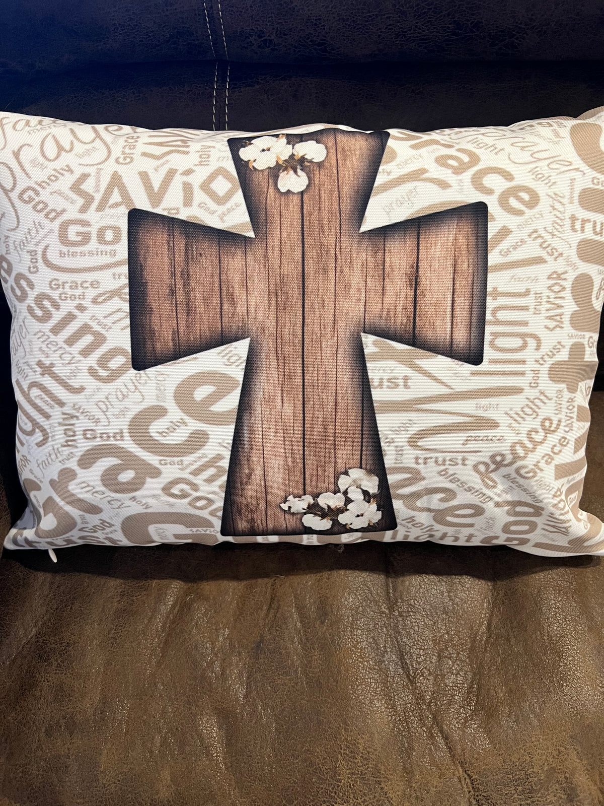 Faith-Inspired Lumbar Pillow, Christian Home Decor, Religious Gift, Comfort and Serenity, Ideal for Living Room and Bedroom, Housewarming