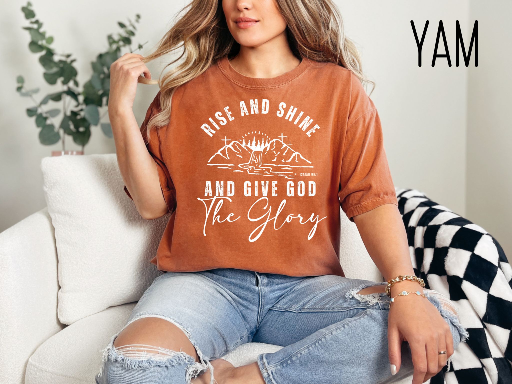 Rise and Shine Give God The Glory Bible Verse Shirt- Comfort Colors-Vintage Shirt- Religious Christian -Faith Based Apparel-Gift For Her