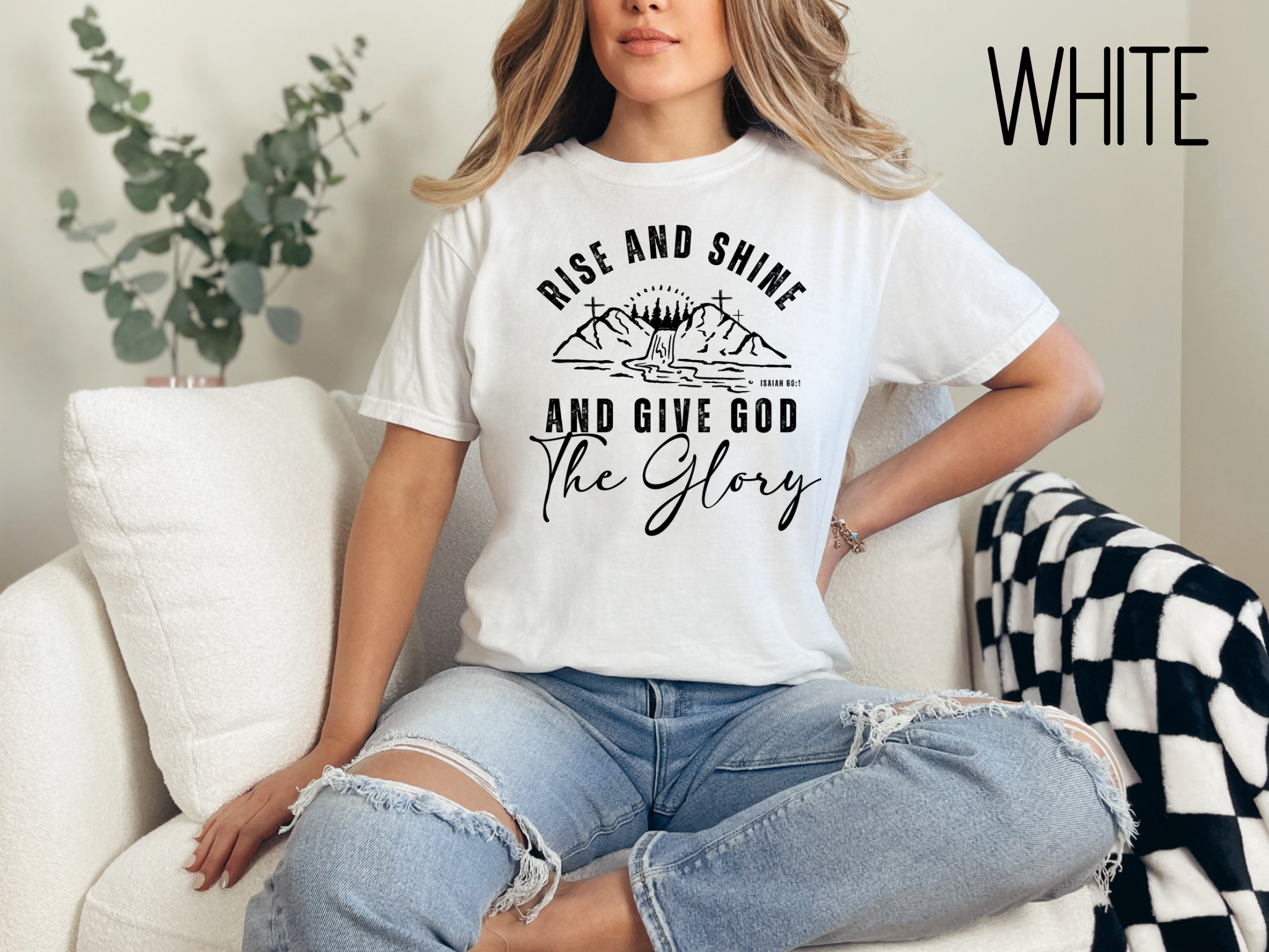 Rise and Shine Give God The Glory Bible Verse Shirt- Comfort Colors-Vintage Shirt- Religious Christian-Faith Based Apparel-Gift For Her