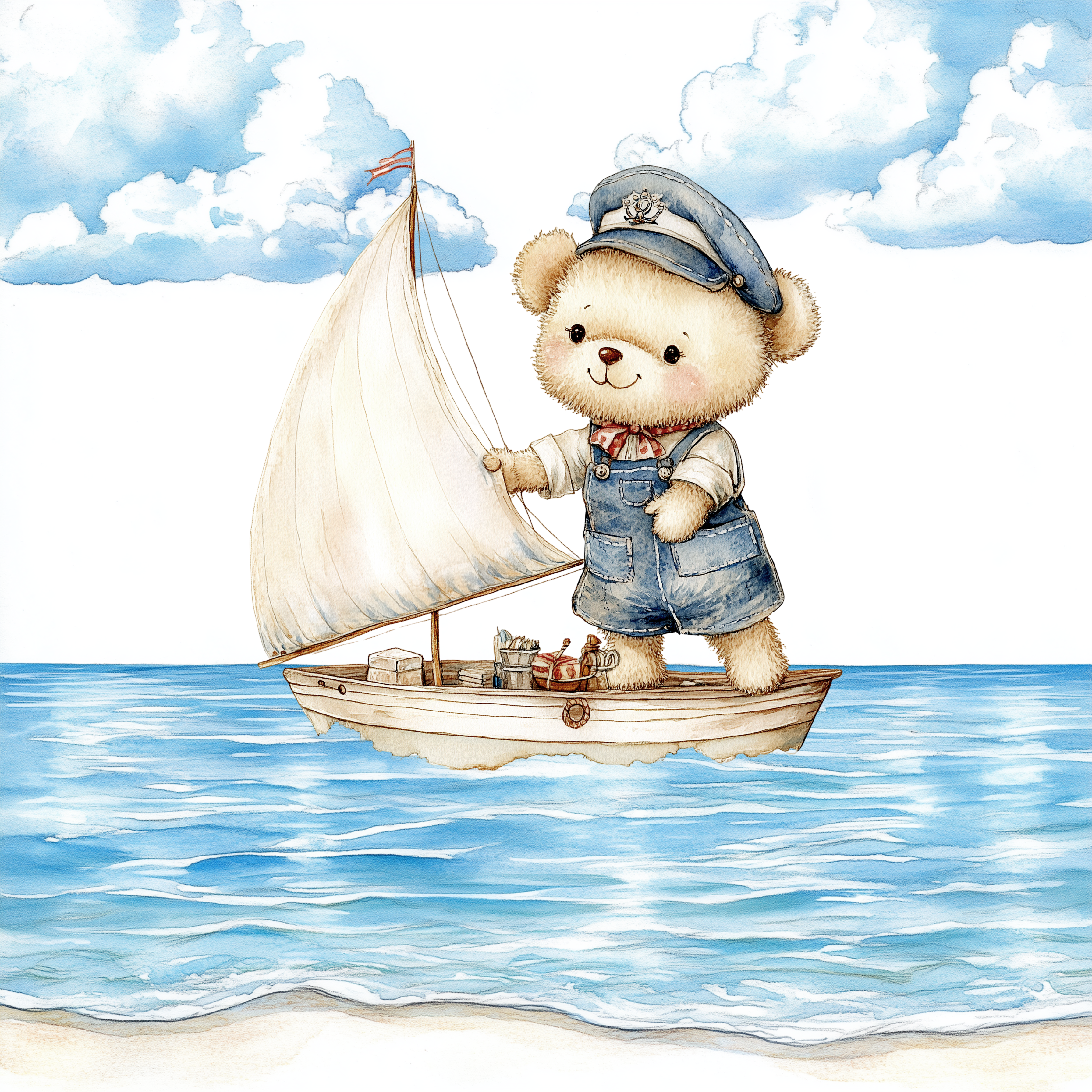 Custom Sailor Bear Baby Blanket, New Baby Gift, Baby Shower Gift, Gift For Boy, Teddy Bear Nursery Blanket, Nautical Toddler Blanket
