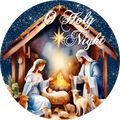 Oh Holy Night with manger Wreath Sign