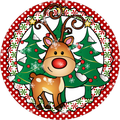 Cute Reindeer Wreath Sign