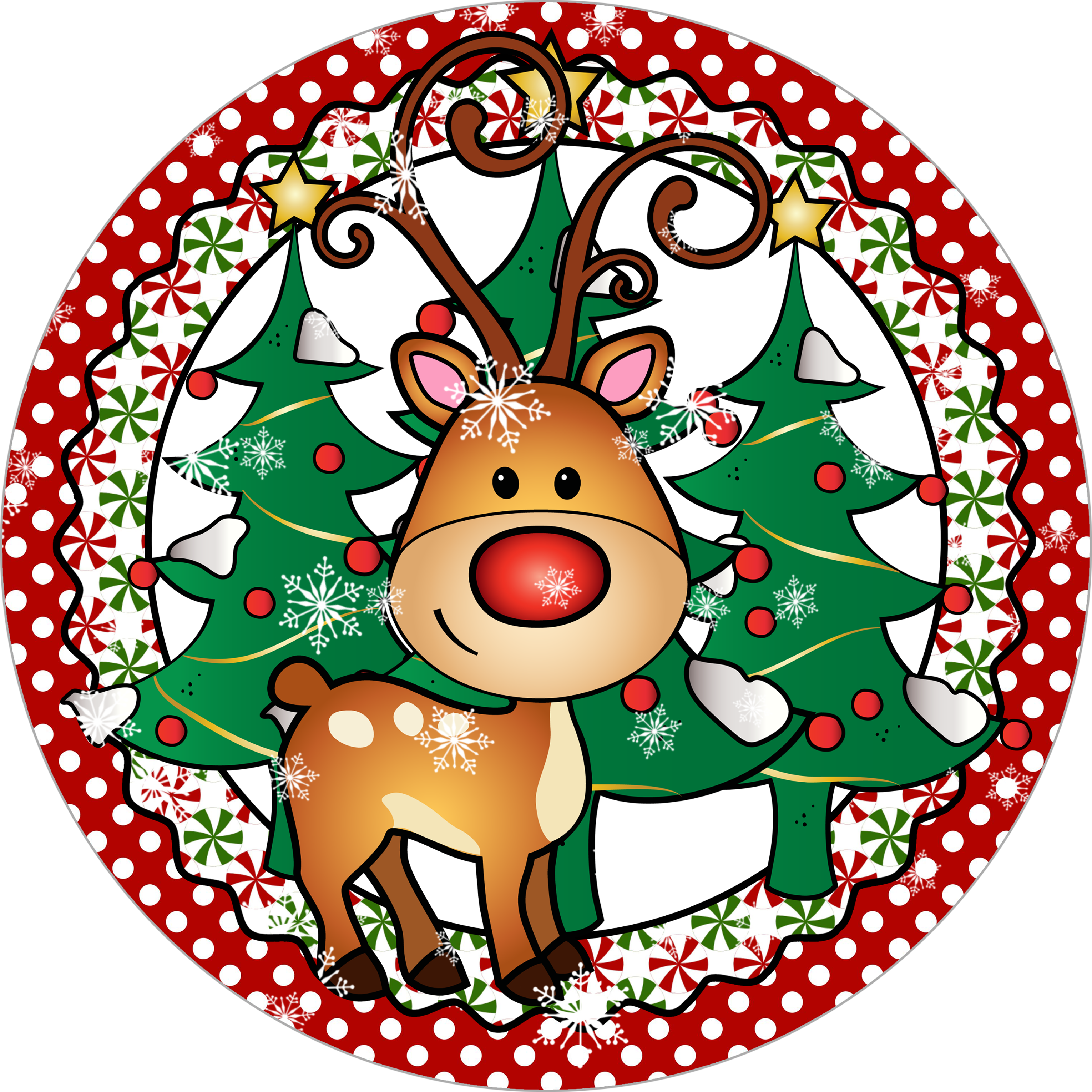Cute Reindeer Wreath Sign
