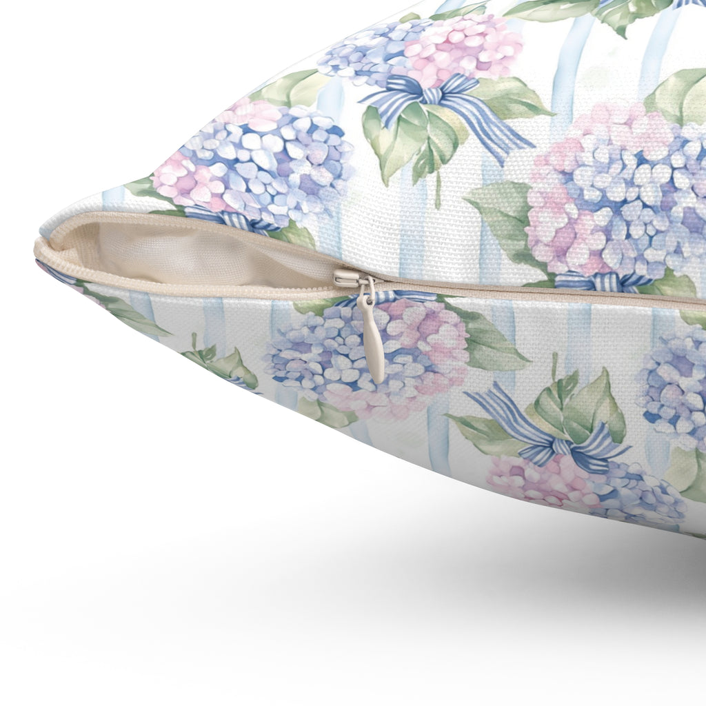 Hydrangea Floral Double Sided Square Pillow or Pillow Cover , Grandmillennial Throw Pillow, Bedroom Living Room Decor, Baby Girl Nursery