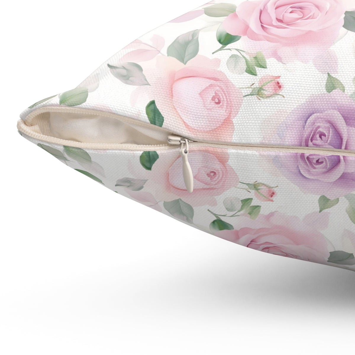 Pink & Purple Roses Floral Double Sided Square Pillow or Pillow Cover , Grandmillennial Throw Pillow, Shabby Chic Throw Pillow Cover