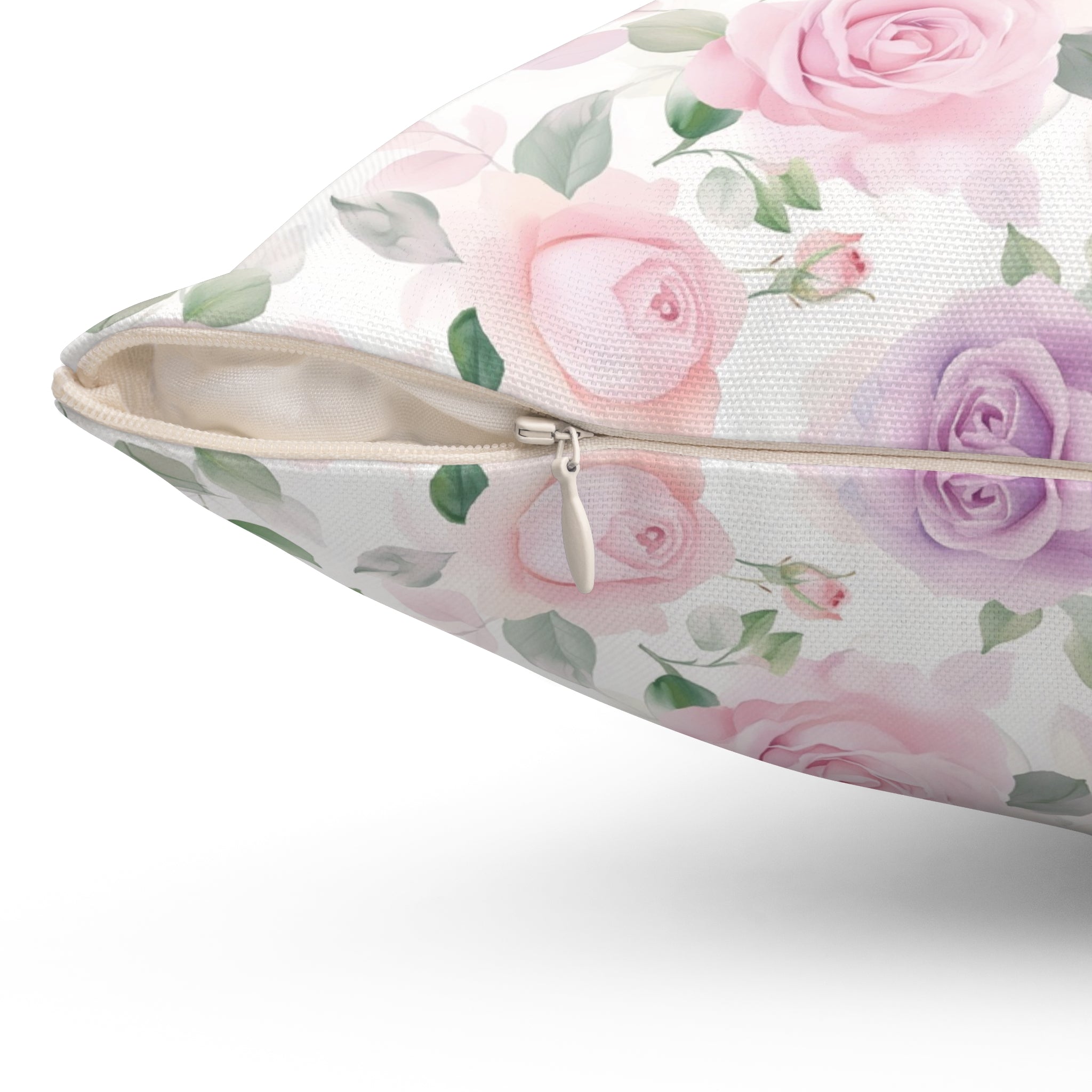 Pink & Purple Roses Floral Double Sided Square Pillow or Pillow Cover , Grandmillennial Throw Pillow, Shabby Chic Throw Pillow Cover