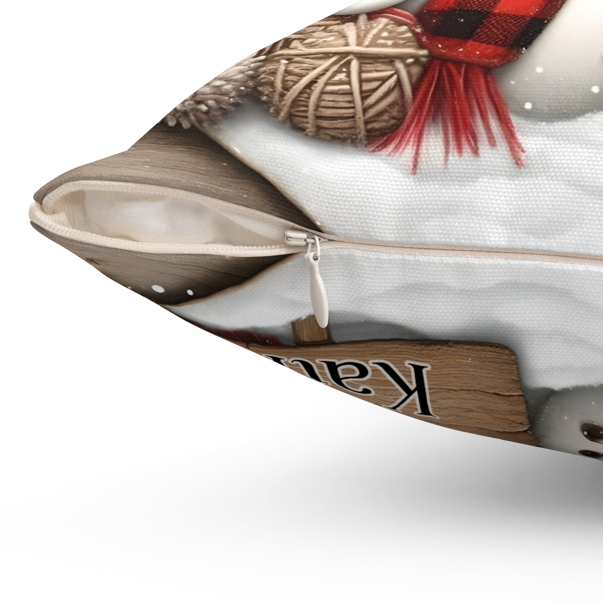 Personalized Kissing Snowman Couple Double Sided Pillow or Pillow Cover - Christmas Decor- Engagement Gift - Newlywed Gift