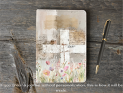 Personalized Watercolor Cross Faux Leather Notebook, Journal For Her, Christian Gift, Personal Journal, Mothers Day Gift, Bible Study Notes