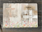 Personalized Watercolor Cross Faux Leather Notebook, Journal For Her, Christian Gift, Personal Journal, Mothers Day Gift, Bible Study Notes