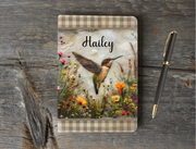 Personalized Hummingbird Faux Leather Notebook, Journal For Her, Personal Journal, Mothers Day Gift, Bible Study Notes, Bird Lover Gift