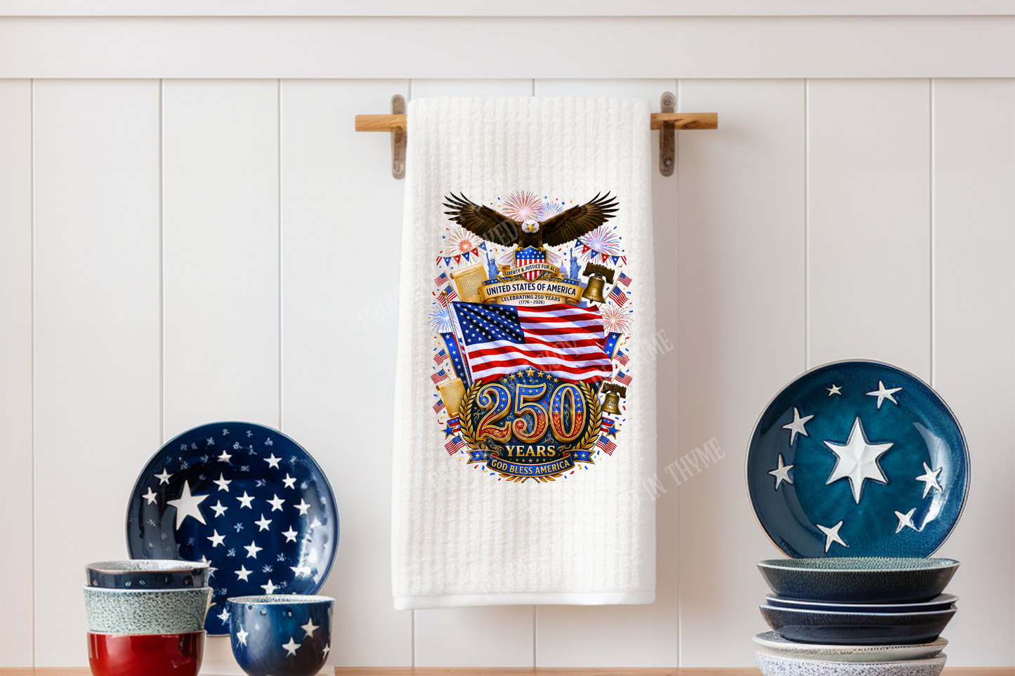 USA 250th Anniversary Eagle Tea Dish Kitchen Towel, Patriotic Hand Towel,4th of July Kitchen Decor, Hostess Housewarming Gift (Copy)