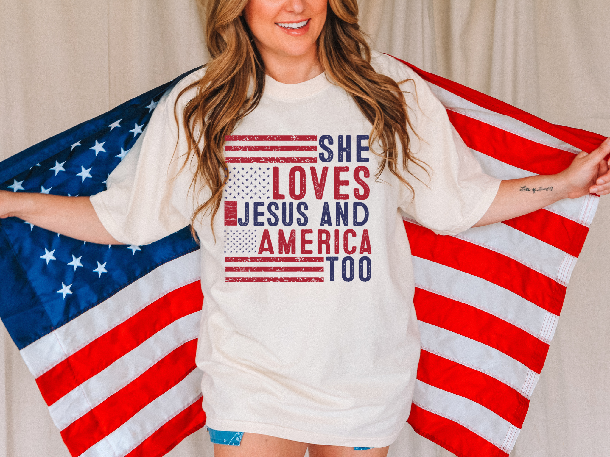 She Loves Jesus And America Too-Independence Day Shirt- Christian Shirt-4th of July Shirt-America Shirt-USA Shirt