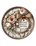 Home Sweet Home Magnolia Wreath Sign, round wreath sign, Sign for wreath, door hanger, door decor, Spring Wreath Attachment