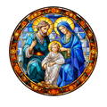 Stained Glass Nativity Wreath Sign