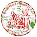 Peppermint Christmas Cafe Wreath Sign