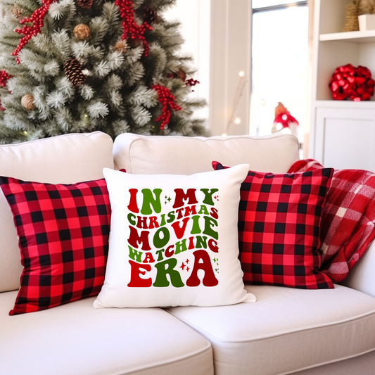 In My Christmas Movie Watching Era Throw Pillow Cover