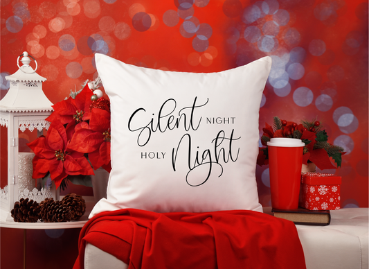 Silent Night Holy Night Throw Pillow Cover