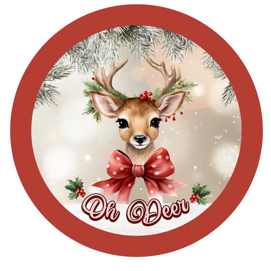 Oh Deer Wreath Sign/Aluminum Sign