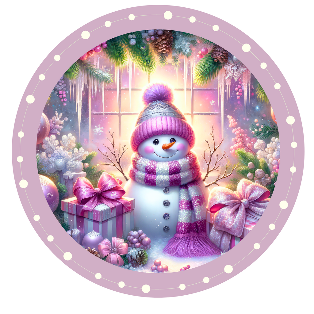 Purple Snowman Wreath Sign