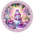 Purple Snowman Wreath Sign