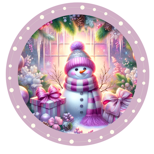Purple Snowman Wreath Sign
