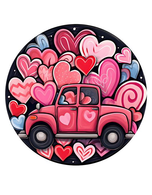 Loads of Love Wreath Sign, Round Metal Sign, Door Hanger