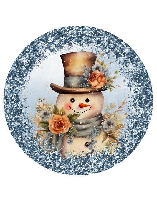 Blue Snowman Wreath Sign
