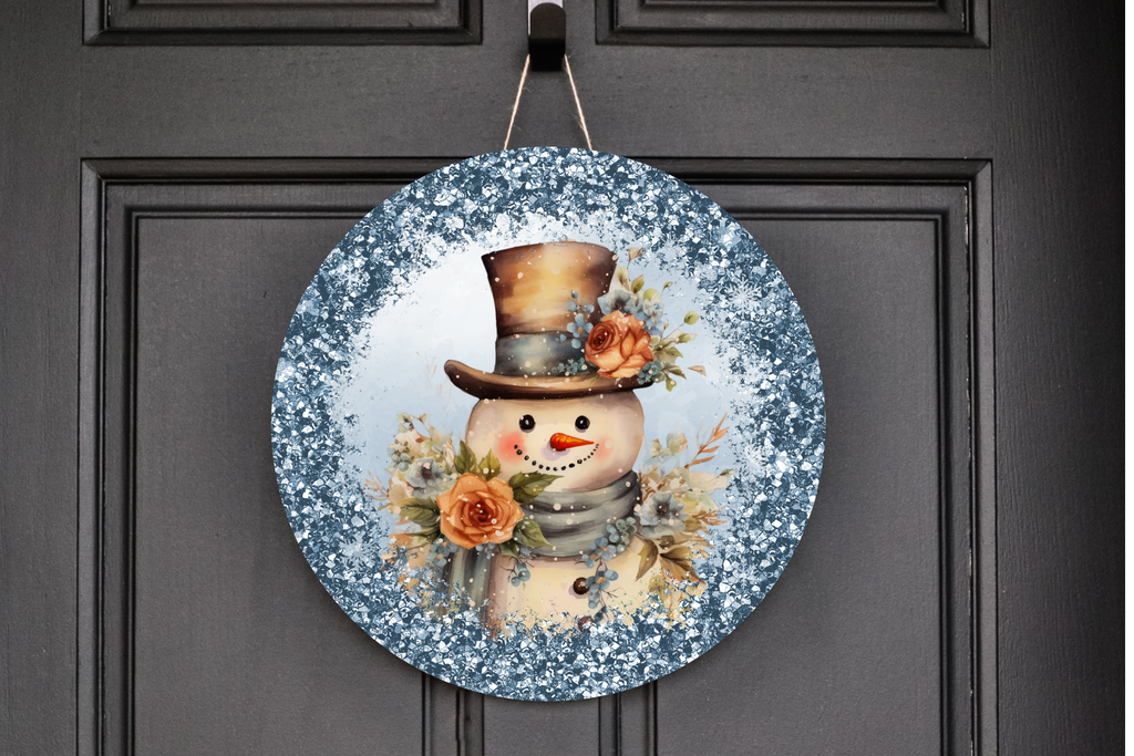 Blue Snowman Wreath Sign