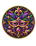 Mardi Gras Mask Wreath Sign, Round Metal Sign, Door Hanger