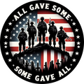 All Gave Some Some Gave All Wreath Sign, round wreath sign, Patriotic Sign for wreaths, Military Sign