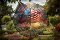 Cross American Flag Wind Spinner-10 Inch Double Sided Metal Wind Spinner-Yard Art- Fathers Day Birthday Gift, Christian Religious Gift