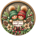 Gingerbread Couple Gingerbread Kisses Wreath Sign, Round Metal Sign For Wreaths, Wreath Attachment, Christmas Holiday Winter Wreath Sign
