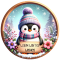 Warm Winter Wishes Penguin Wreath Sign, Round Metal Sign For Wreaths, Wreath Attachment, Christmas Holiday Winter Wreath Sign