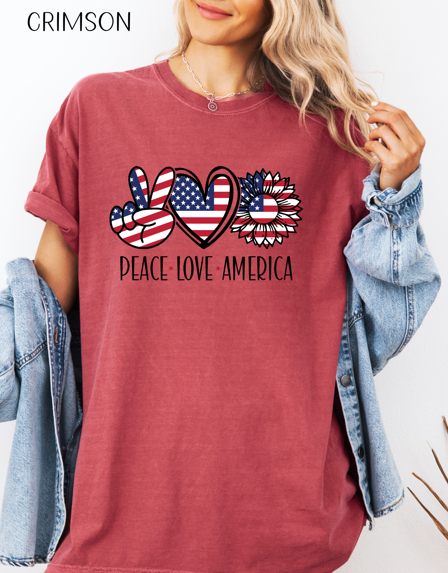 Peace Love America T-Shirt | Unisex Vintage Tee for July 4th, Americana Style, Summer Outfit, American Pride, Gift For Her
